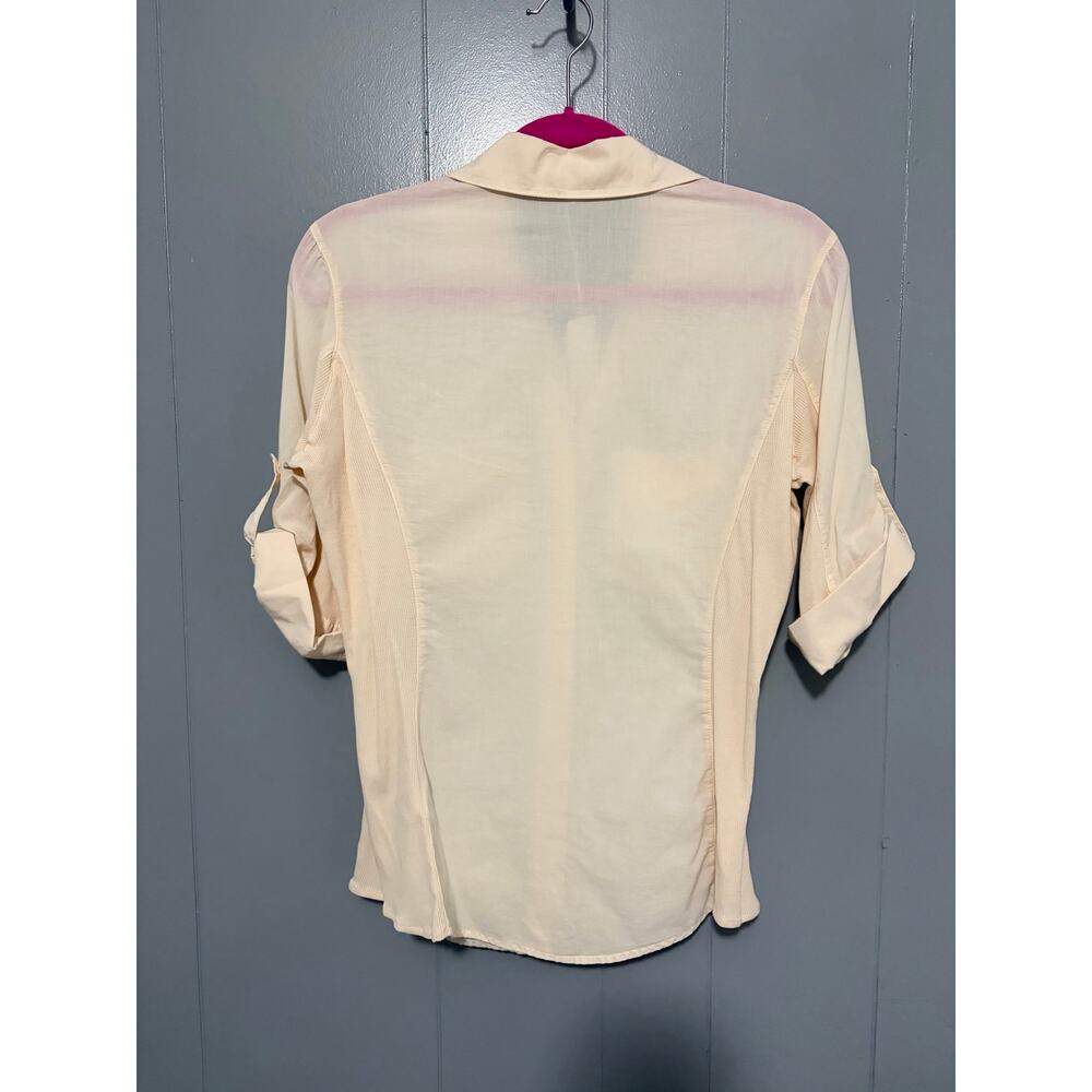 NEW Standard James Perse Peach Contrast Ribbed Surplus Button-down Shirt L - Picture 5 of 6